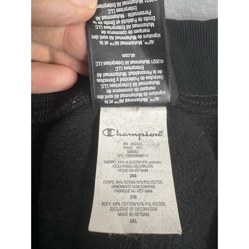 Champion x Muhammad Ali Sweatpants Mens 2XL Black Gold Logo Boxing Joggers